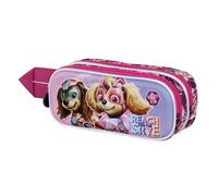 Paw Patrol La Patrulla Canina Mighty-Estuche Portatodo 3D Doble, Rosa, 22 x 9.5 cm