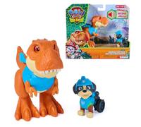 Paw Patrol: La Película Dino, Roaring Pup Pals con Rex. Incluye Figura articulada T. Rex Timmy de 12,7 cm con Sonidos y Figura de Rex. Juguete para niños y niñas preescolares Desde 3 años