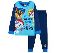 Paw Patrol Largo Pijama para Niño, Conjunto de Noche de 2 Piezas (Azul, 7-8 Años)