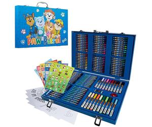 Paw Patrol Maletin Pintura para Niños - Rotuladores, Lápices de Colores, Crayones - Más de 130 Piezas - Estuche de Suministros de Arte