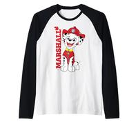 Paw Patrol Marshall Fire Rescue Hero Adventure Bay Retro Cachorro Camiseta Manga Raglan