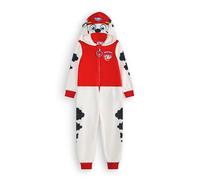 Paw Patrol Marshall Mono para Niños y Niñas | Pijama Infantil Todo en Uno en Blanco y Rojo | Mono Unisex para la Noche con Capucha Bordada y Orejas en 3D | Merchandising de Personaje de Serie de TV