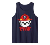 Paw Patrol Marshall Retro Fire Rescue Adventure Pup Obra de Arte Camiseta sin Mangas