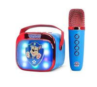 Paw Patrol Mini Altavoz LED Inalámbrico Karaoke con Micrófono Bluetooth Azul, Luces Cambiantes de Color