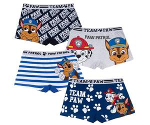 PAW PATROL Pack de 4 calzoncillos tipo bóxer para niños con diferentes motivos, azul y blanco, 116-128
