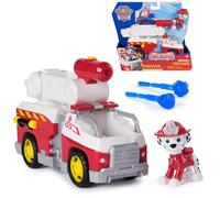 Paw Patrol - Pat Patrulla Canina - Vehículo Figura de Marcus Fire Rescue Mission Bomberos - Figura Coleccionable - 2 proyectiles - Patrulla Canina de Juguete - Coche Infantil - Juguete Infantil de 3
