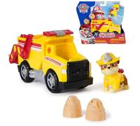 Paw Patrol - Pat Patrulla Canina - Vehículo Figura de Rubén Fire Rescue Mission Bomberos - Figura Coleccionable - 2 proyectiles - Patrulla Canina de Juguete - Coche Infantil - Juguete Infantil de 3
