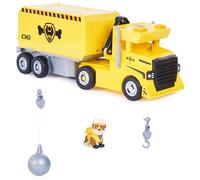 Paw Patrol Patrulla Canina - Coche Rubble TRANSFORMABLE - Camión 2 en 1 de Rubble - Excavadora de Juguete, Grúa de Juguete, Luces y Sonidos - con Figura de Acción - 6064242 - Juguetes Niños 3 Años +