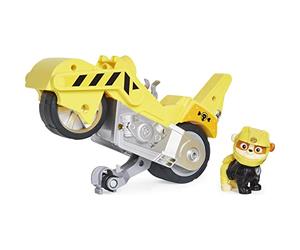 Paw Patrol Patrulla Canina - Moto Pups Deluxe y Figura Rubble: Moto Excavadora Que Hace Caballitos - Patrulla Canina Juguetes - 6060543 - Juguetes Niños 3 Años + Regalo Niño 3 Años +