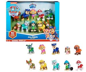 Paw Patrol Patrulla Canina Pack 10 Figuras Coleccionables Juguetes +3 años | Pack con 10 figuras del 10º Aniversario de Patrulla Canina con Chase, Marshall, Skye, Rocky, Rubble y más. +3 años.