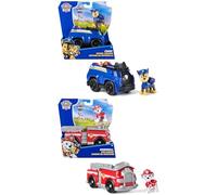 Paw Patrol Patrulla Canina - Pack 2 Vehículos Chase y Marshall - Camión de 15 cm con Figura Patrulla Canina Juguetes - Juguetes Niños 3 Años + - Regalo Niño 3 Años +