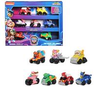 Paw Patrol Patrulla Canina - Pack 7 Figuras de los Pup Squad Racers de La Superpelícula con un Coche de Juguete Inédito de Liberty - 6067861 - Juguetes Niños 3 Años + - Regalo Niño 3 Años +