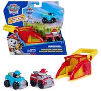 Paw Patrol Patrulla Canina - Pack Pup Squad Racers Lanzador con 2 Vehículos: Camión Bomberos Marshall y Todoterreno Rex - Patrulla Canina Juguetes - Regalo Niño 3 años + - Juguetes Niños 3 años