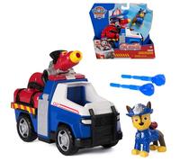 Paw Patrol - Patrulla Canina - Vehículo Figura Chase Fire Rescue Mission Bomberos - Coche Figuras coleccionables - 2 proyectiles - Patrulla Canina de Juguete - Coche Infantil - Juguete Infantil de 3