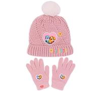 Paw Patrol Patrulla de Patrulla y Guantes para niñas niñas Rosa Tejido de Invierno