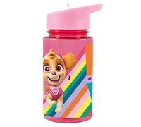 PAW PATROL PAW PATROL P:os 29232049 PAW Patrol - Botella para niña, transparente con pajita integrada, aprox. 450 ml, de plástico, sin BPA ni ftalatos