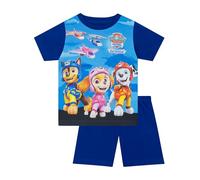 Paw Patrol Pijama Niño Pijamas Chulos con Skye, Marshall Y Chase | Pijamas Niño Verano Manga Corta | Set Pijama Corto Azul 2-3 años