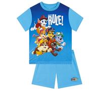 Paw Patrol Pijama, Pijamas para Niño De Marshall Y Chase, Pijama De Verano con Camiseta De Manga Corta, Conjunto Pijamas Infantil, Azul 6-7 Años