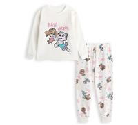 Paw Patrol Pijamas de Forro Polar para niñas Skye y Everest | Ropa de Dormir Blanca con Estampado de Personajes para niños | Conjunto de Pijama de Manga Larga con Cuello Redondo