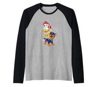Paw Patrol Pup Stack Trio With Heart Outlines Camiseta Manga Raglan