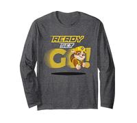 Paw Patrol Ready Set Go! Rubble Manga Larga, Unisex para Adultos, Jaspeado Oscuro, XXL