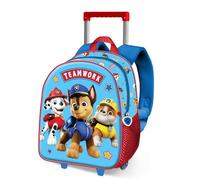 Paw Patrol Ready-Small 3D Mochila con Ruedas, Azul, 26 x 34 cm, Capacidad 7 L