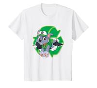 Paw Patrol Rocky Torn Badge Camiseta, Niños, Blanco, 4 años