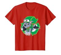 Paw Patrol Rocky Torn Badge Camiseta, Niños, Rojo, 12 años