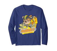 Paw Patrol Rubble Mighty Strong Manga Larga, Unisex para Adultos, Azul Marino, L