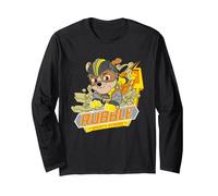 Paw Patrol Rubble Mighty Strong Manga Larga, Unisex para Adultos, Negro, M