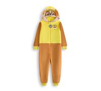 Paw Patrol Rubble Mono para Niños y Niñas | Pijama Infantil Todo en Uno en Marrón y Amarillo | Mono Unisex para la Noche con Capucha Bordada y Orejas en 3D | Merchandising de Personaje de Serie de TV