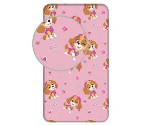 Paw Patrol - Sábana Bajera Ajustable para niñas, 90 x 200 cm, Ropa de Cama Rosa con Skye, sábana Bajera de algodón Suave para niños, sábana Bajera Antideslizante para un sueño cómodo, Ropa de Cama de