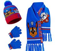 Paw Patrol Set Bufanda, Gorro y Guantes para Niños Patrulla Canina