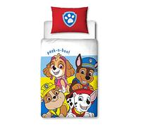 Paw Patrol Set de funda de edredón reversible para cuna de bebé | Funda de edredón reversible de dos caras con diseño oficial de Pupster, incluye funda de almohada a juego, polialgodón, para niños