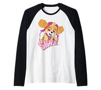 Paw Patrol Skye Cartoon Rescue Girl Power Pup Obra de Arte Retro Camiseta Manga Raglan