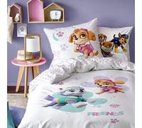 Paw Patrol Skye & Everest - Juego de Cama Infantil de 2 Piezas para niña (1 Funda de Almohada de 80 x 80 cm y 1 Funda nórdica de 135 x 200 cm) - 100% algodón