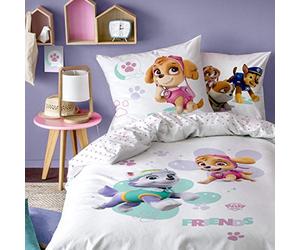 Paw Patrol Skye & Everest - Juego de Cama Infantil de 2 Piezas para niña (1 Funda de Almohada de 80 x 80 cm y 1 Funda nórdica de 135 x 200 cm) - 100% algodón