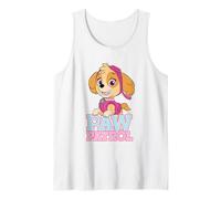 Paw Patrol Skye Fun Action Pose Rescue Cachorro Diseño de Dibujos Animados Camiseta sin Mangas