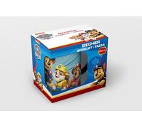 PAW PATROL Taza de cerámica en caja de regalo, 230 ml, azul, cilíndrica, reutilizable, apta para microondas y lavavajillas
