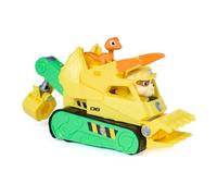 Paw Patrol: The Dino Movie, Dino Rescue Bulldozer de Rubble con acción de dentellada y Gancho articulado, 2 Figuras de acción y un vehículo, Juguetes para niños y niñas, a Partir de 3 años
