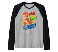 Paw Patrol: The Dino Movie Paws Claws and Roars Camiseta Manga Raglan