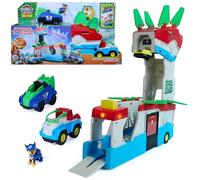Paw Patrol: The Dino Movie, Set de Juego de cuartel General con transformación 2 en 1, Luces y Sonidos, Incluye Figura de Chase y 2 vehículos, Juguetes para niños y niñas, a Partir de 3 años, 55,8 cm