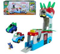 Paw Patrol: The Dino Movie, Set de Juego de cuartel General con transformación 2 en 1, Luces y Sonidos, Incluye Figura de Chase y 2 vehículos, Juguetes para niños y niñas, a Partir de 3 años, 55,8 cm