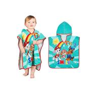 Paw Patrol Toalla Poncho 100% algodón Rizado, 12 m + superabsorbente, Lavable a máquina, 50 x 50 cm, Toalla Unisex para bebé, baño, Playa, natación, para niños, con Capucha