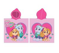 Paw Patrol Toalla Poncho Infantil con Capucha, Microfibra, 55 x 110 cm, Diseño Just Yelp For Help, Azul (Rosa)