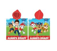 Paw Patrol Toalla Poncho Infantil con Capucha, Microfibra, 55 x 110 cm, Diseño Just Yelp For Help, Azul (Rojo)