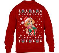 Paw Patrol Ugly Christmas Skye Christmas - Sudadera Infantil, Color Rojo, 140