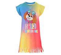 Paw Patrol Vestido de arco iris con flecos y Skye, diseño Hello Sunshine, 100% algodón, multicolor, Multicolor Arco Iris, 3 años