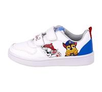 Paw Patrol Zapatillas de Patrulla Canina - Color Blanco, Azul y Rojo - Talla 27 - Cierre de Velcro - Zapatillas Infantiles Deportivas con Suela PVC - Producto Original Diseñado en España