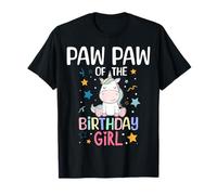 Paw Paw of The Birthday Girl Unicorn Girls Family Matching Camiseta